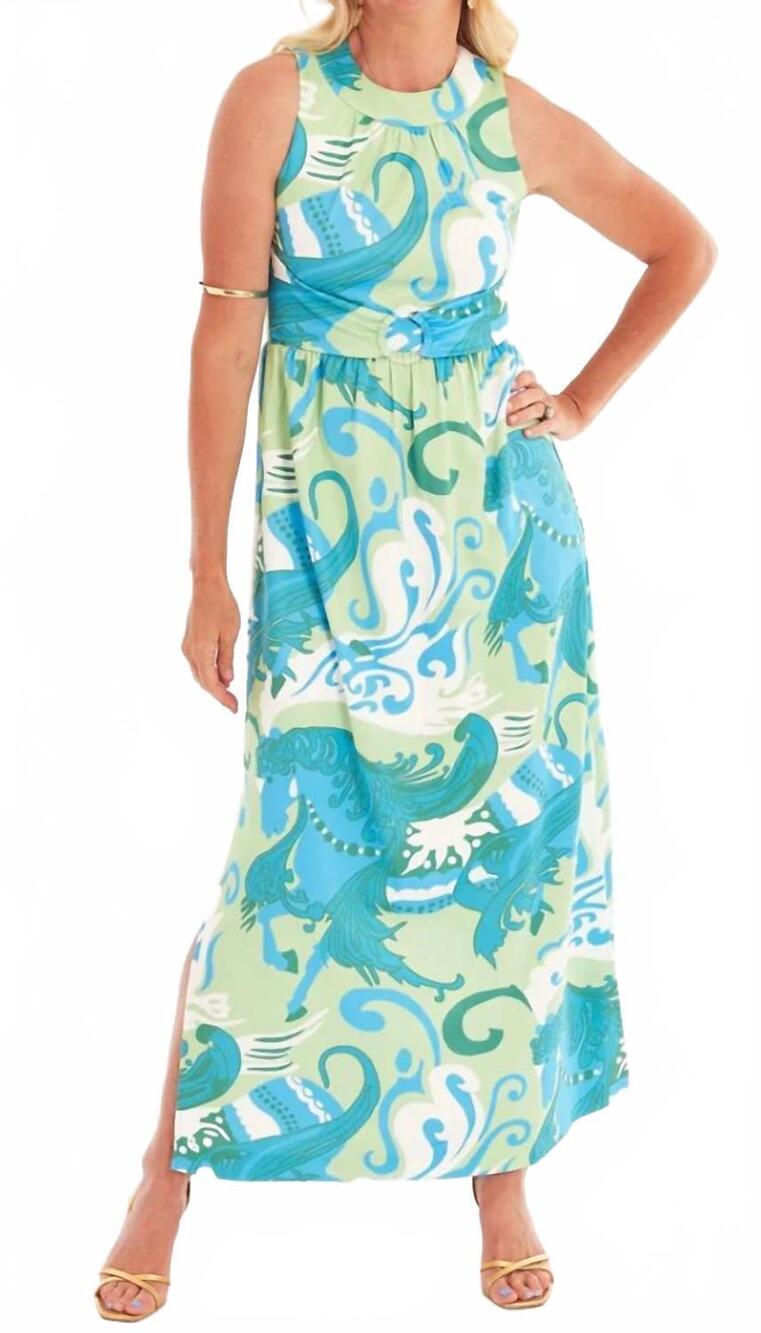 NEW CK BRADLEY nina maxi dress in nouveau ocean reef